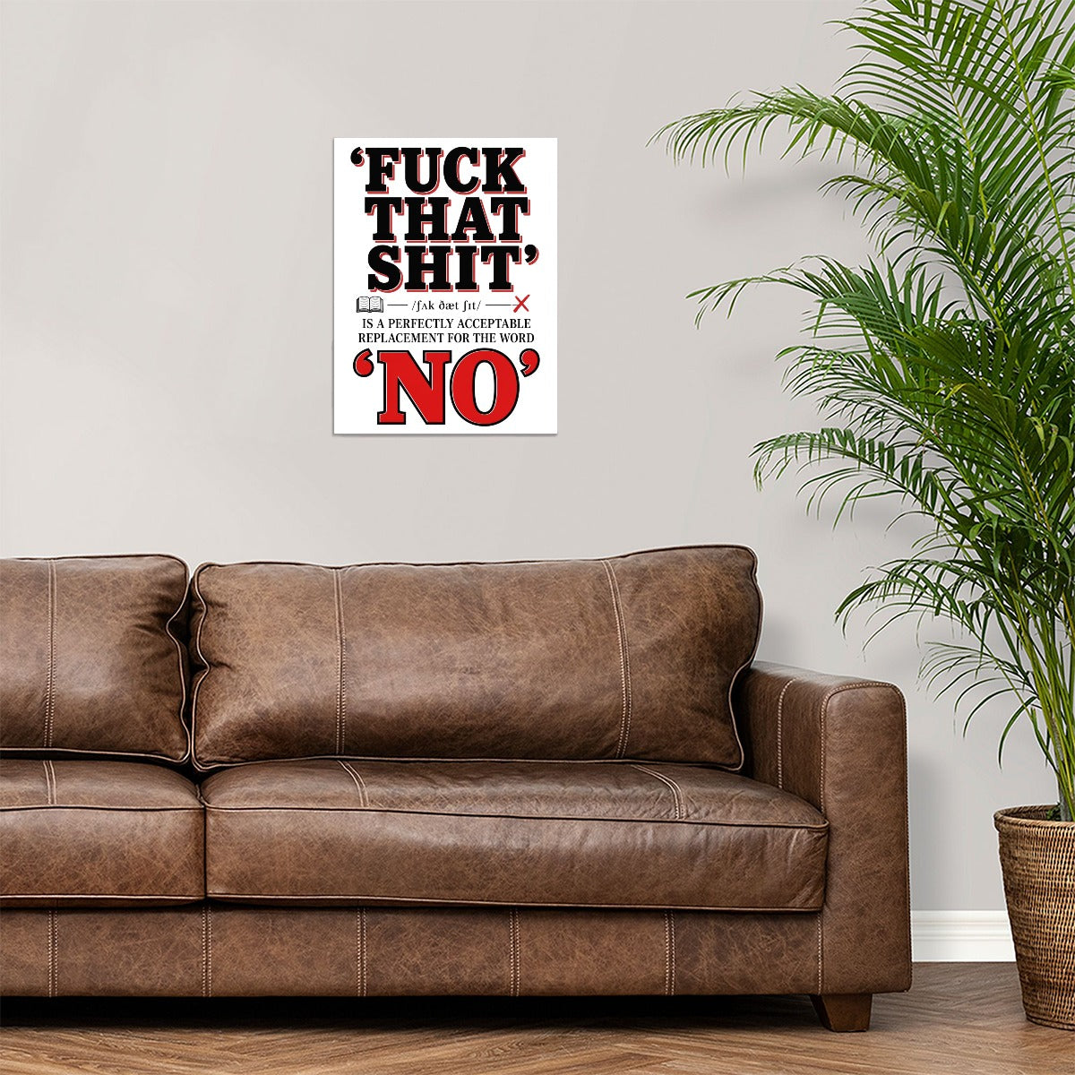 Fuck That Shit Funny Definition Canvas Wall Art