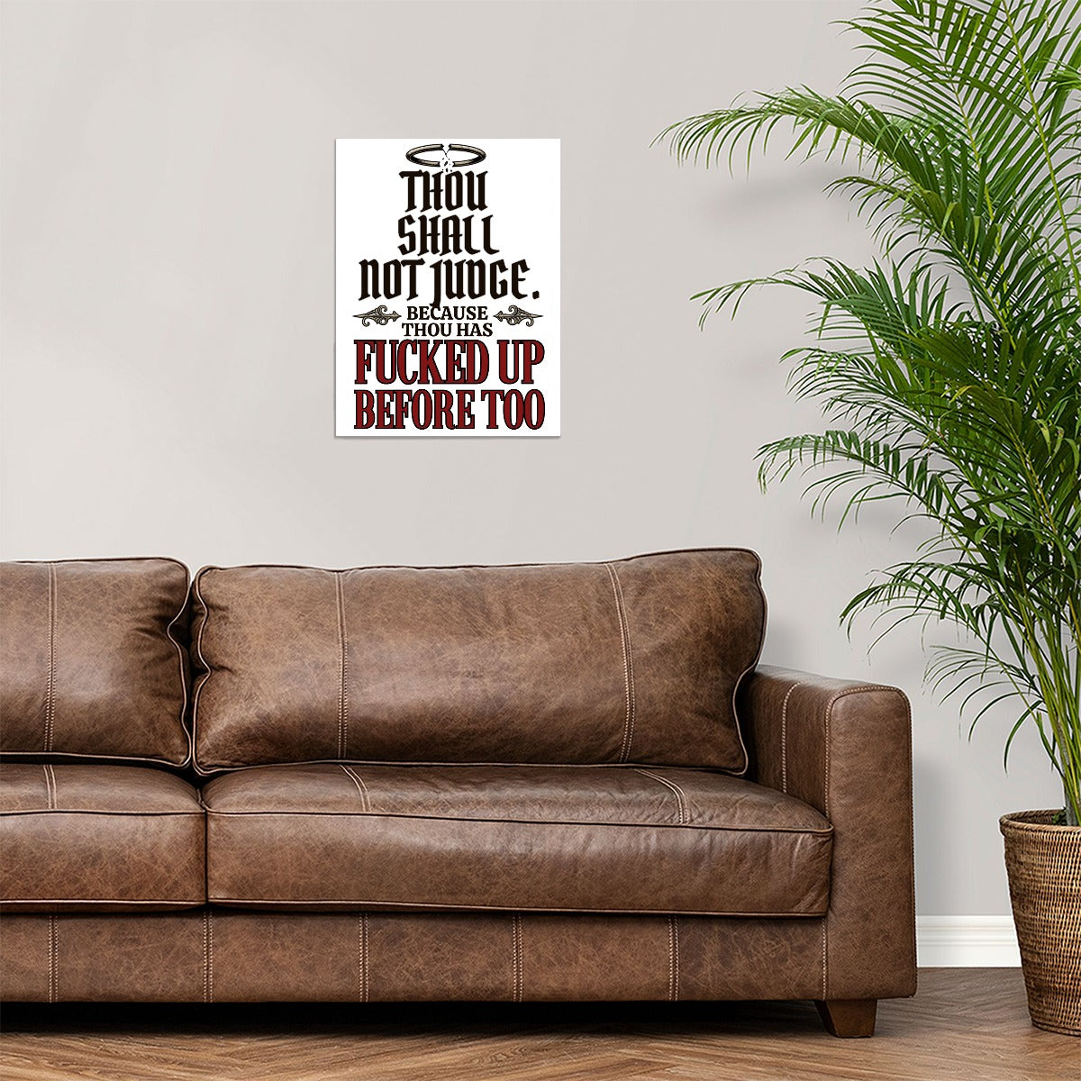 Thou Shalt Not Judge Funny Profanity Canvas Wall Art