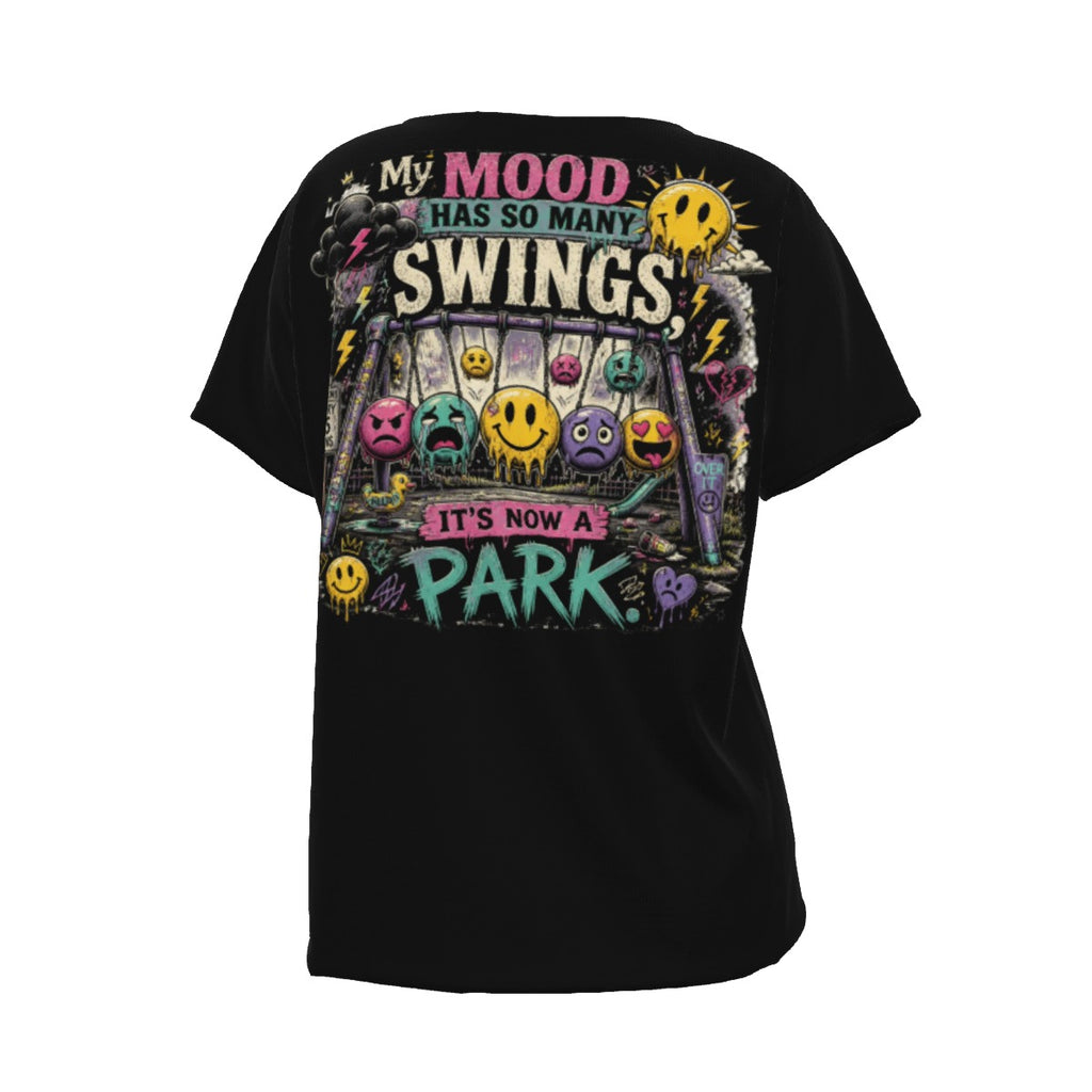 Unhinged™ "My Mood Has So Many Swings It's Now a Park" Women's V-Neck Tee