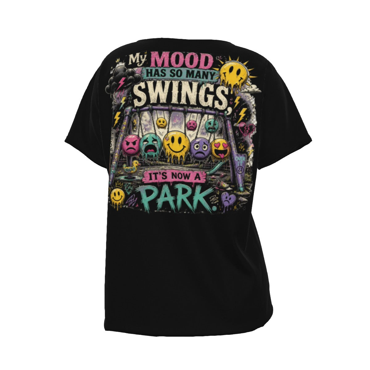 Unhinged™ "My Mood Has So Many Swings It's Now a Park" Women's V-Neck Tee