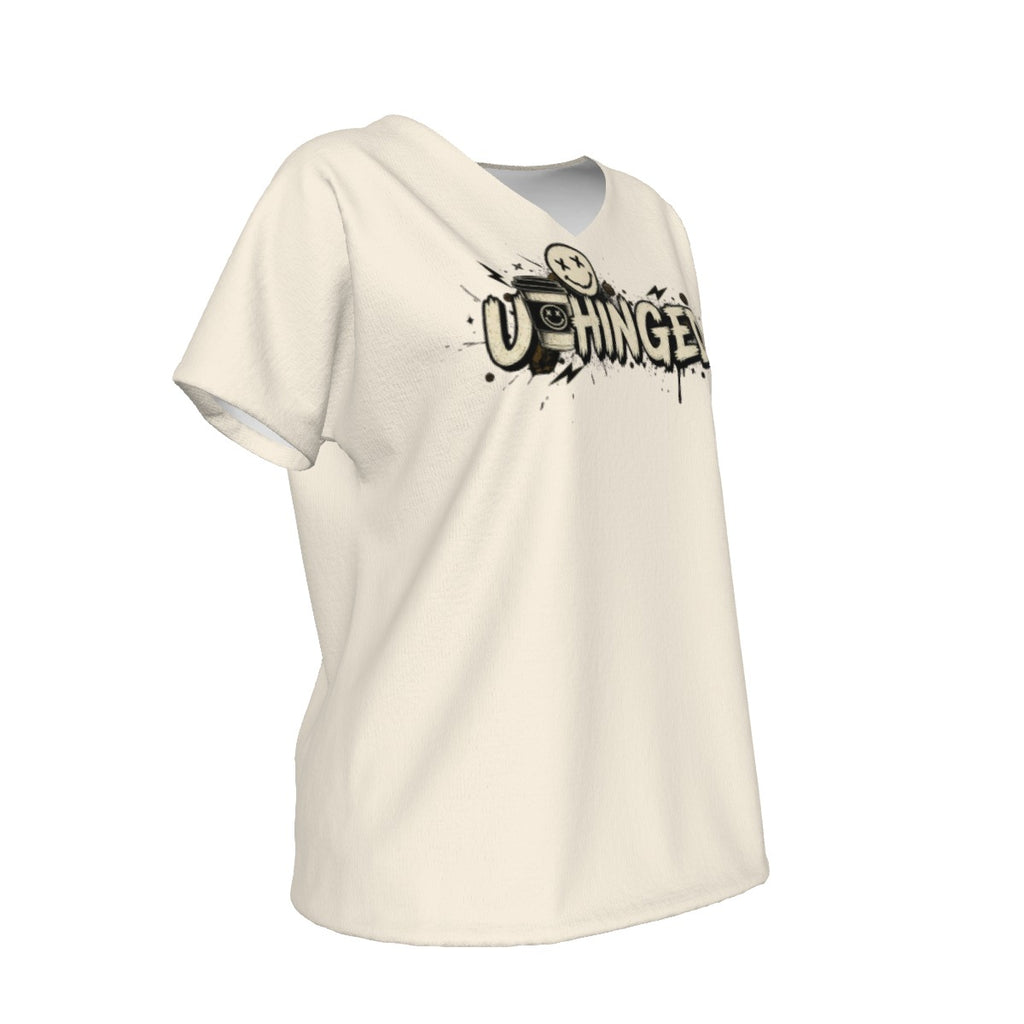 Unhinged™ "Running on Caffeine and Bad Decisions" Women's V-Neck Tee