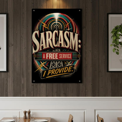 Sarcasm A Free Service I Provide Metal Sign – Funny Retro Wall Decor
