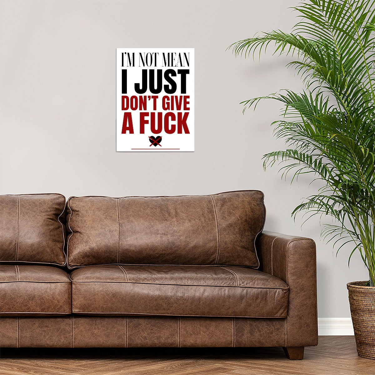 I’m Not Mean Funny Profanity Canvas Wall Art
