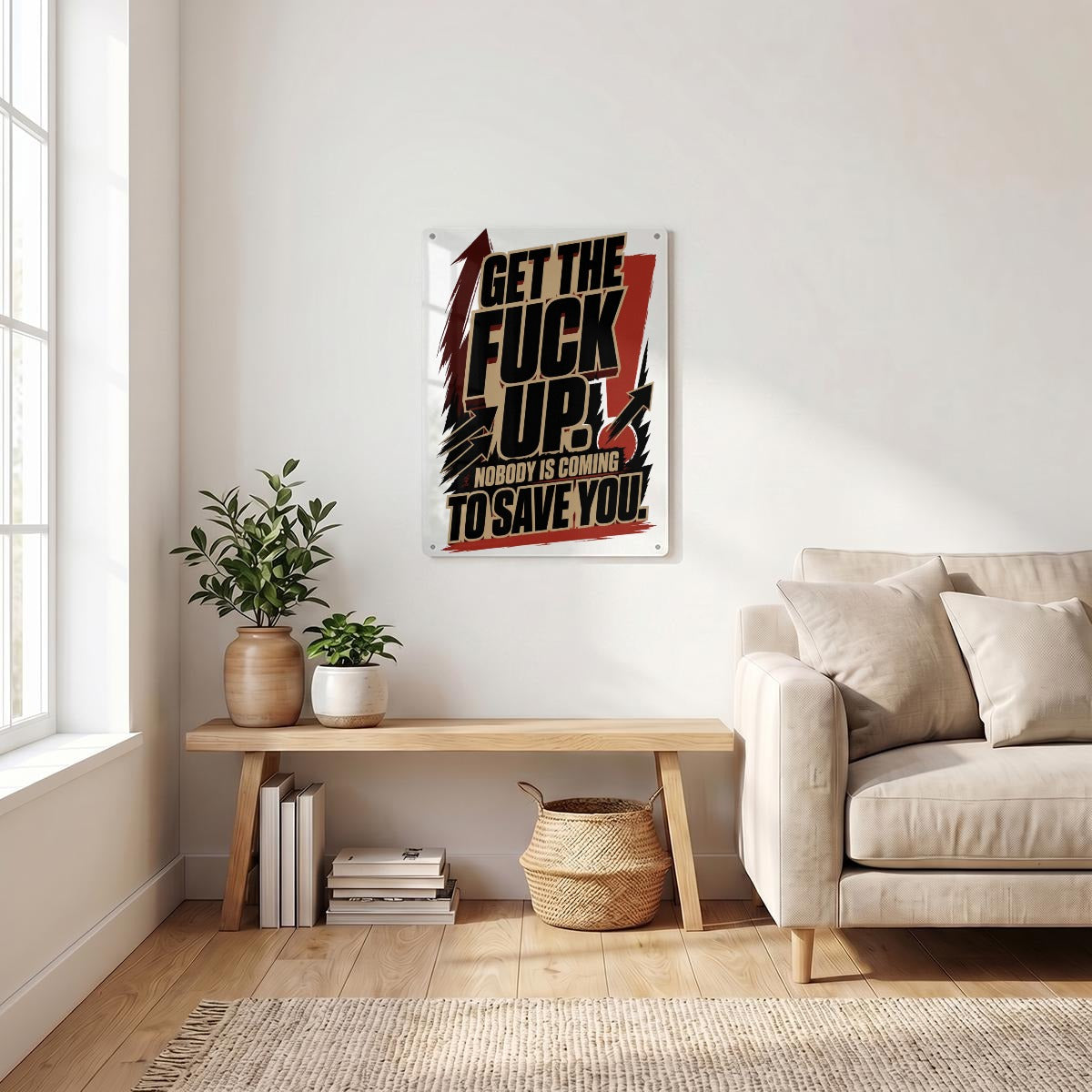 Thickend Rectangular Iron Wall Painting Printed in Canada