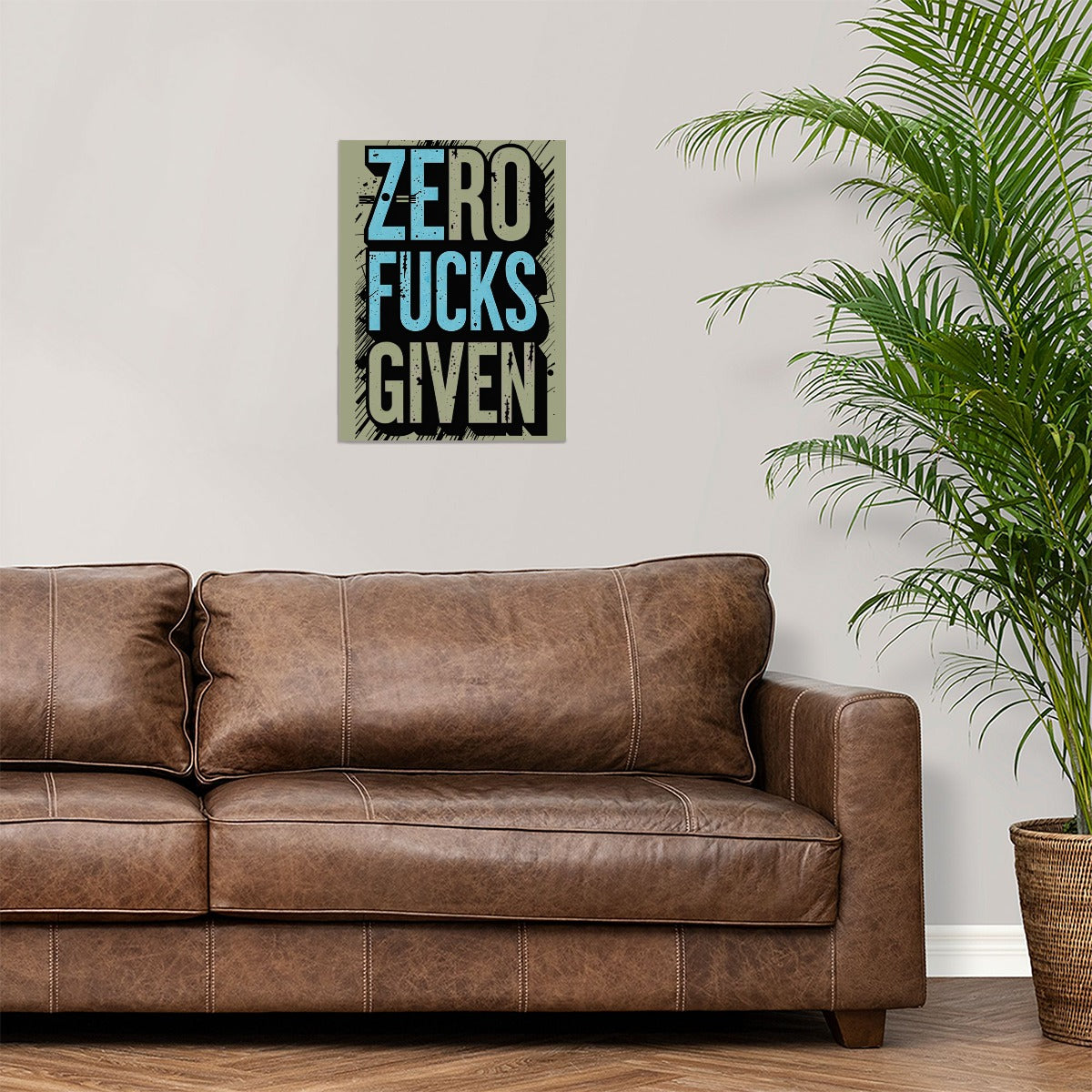 Zero Fucks Given Bold Typography Canvas Wall Art