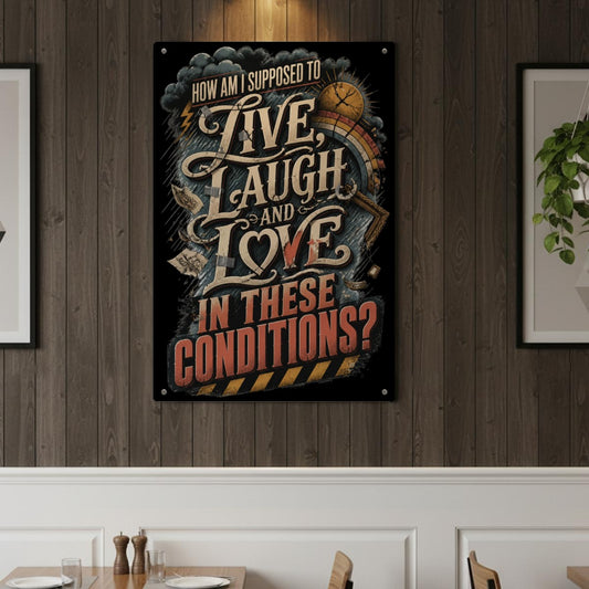 How Am I Supposed to Live Laugh and Love Metal Sign – Funny Sarcastic Wall Decor