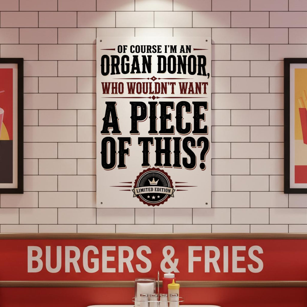 Of Course I’m an Organ Donor Metal Sign – Who Wouldn’t Want a Piece of This Funny Wall Decor