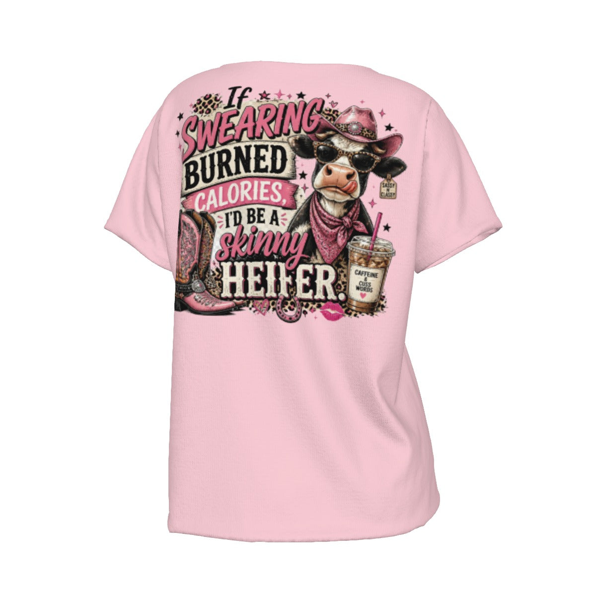 Unhinged™ "If Swearing Burned Calories" Women's V-Neck Tee