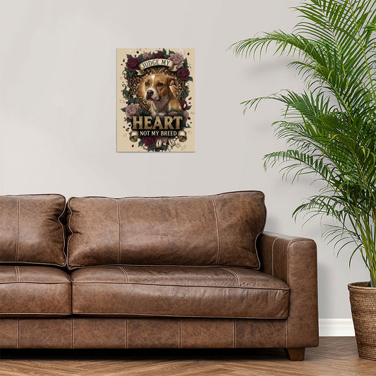 Judge My Heart, Not My Breed Pitbull Canvas Wall Art